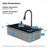Flying Rain Waterfall Drop In Kitchen Sink Workstation With Pull-Out Faucet Single Bowl Kitchen Sink Stainless Steel Kitchen Basin With Cutting Board