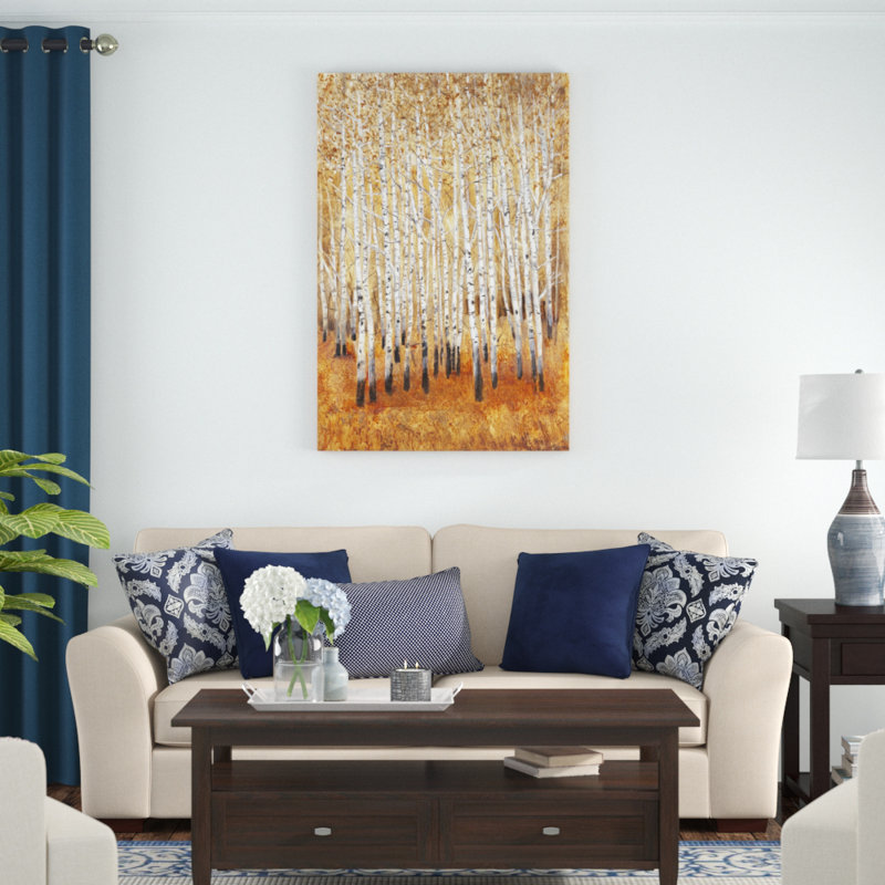 Sienna Birches II by Timothy O' Toole - Painting Print, 122cm H x 81cm W, Wrapped Canvas