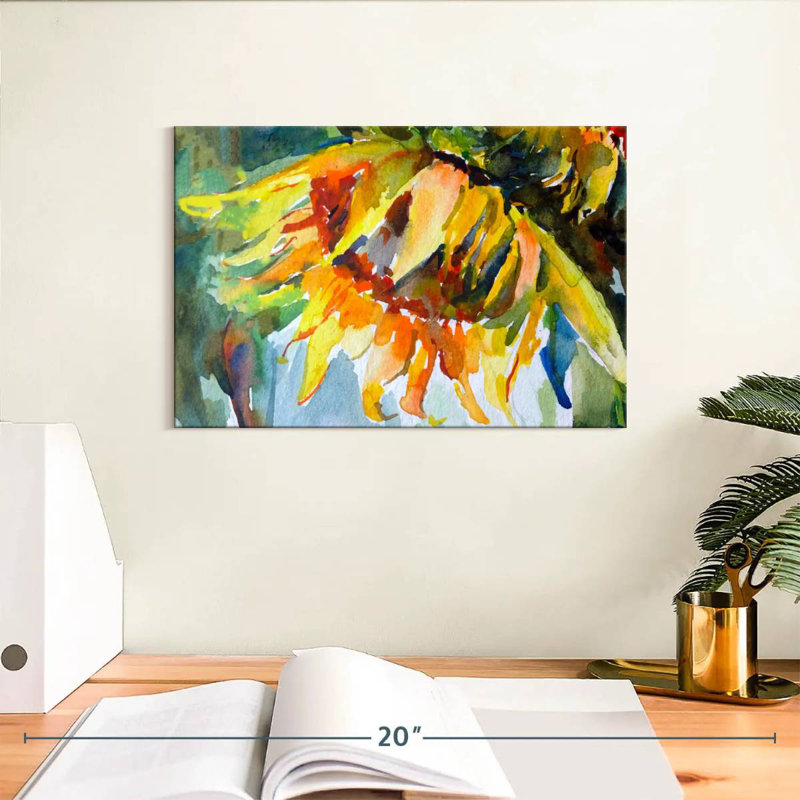 Tournesol abstrait, H 8 po x l 12 po