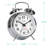 Analogue Metal Quartz Movement / Crystal Tabletop Clock with Alarm in Chrome