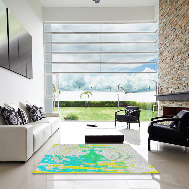 Abstract Indoor Rug, Square 5'