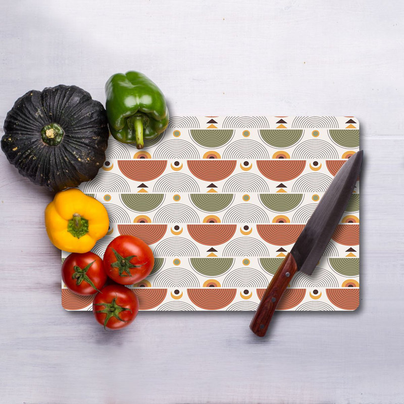 Premium Tempered Glass Cutting Board, 11.8 x 15.7 inches | Antibacterial, Easy Clean, Non-Slip Silicone Feet | 100% Durable Glass, Thickness: 0.16 inches | Ideal for Kitchen Prep, Safe & Stylish Cooking Solution