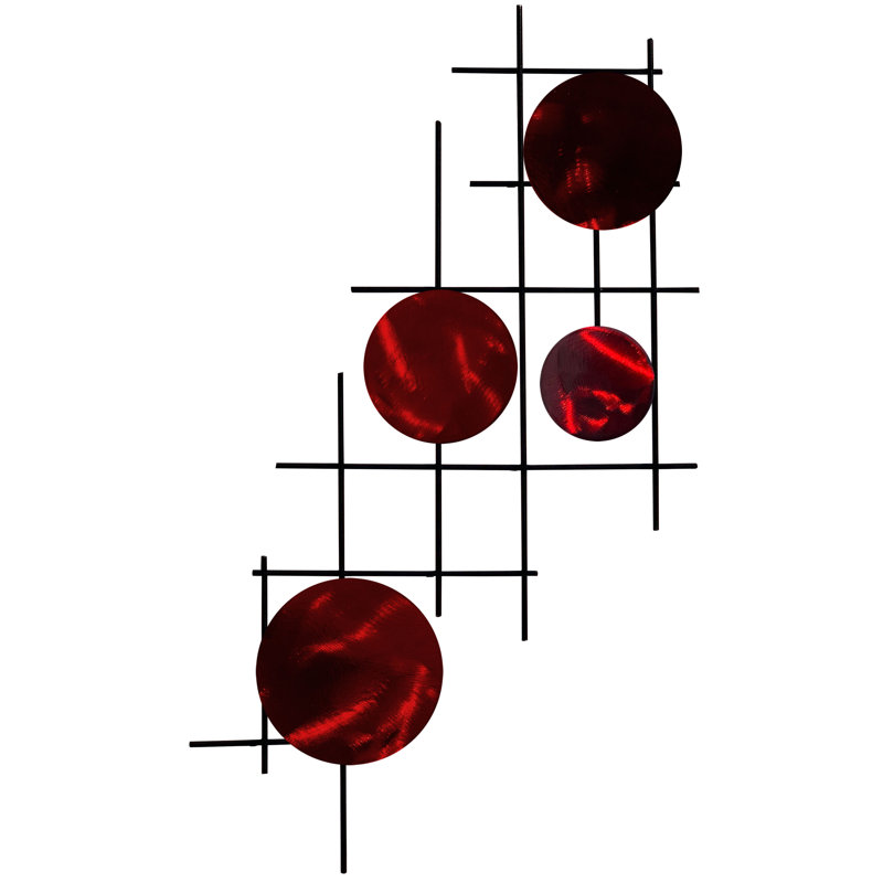 Satellites décoratifs en métal, Rouge bonbon