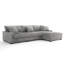 Canapé modulaire rembourré 4 pièces en flanelle de fourrure de lapin gris clair avec coussins décoratifs et repose-pieds 4 pièces-547125280