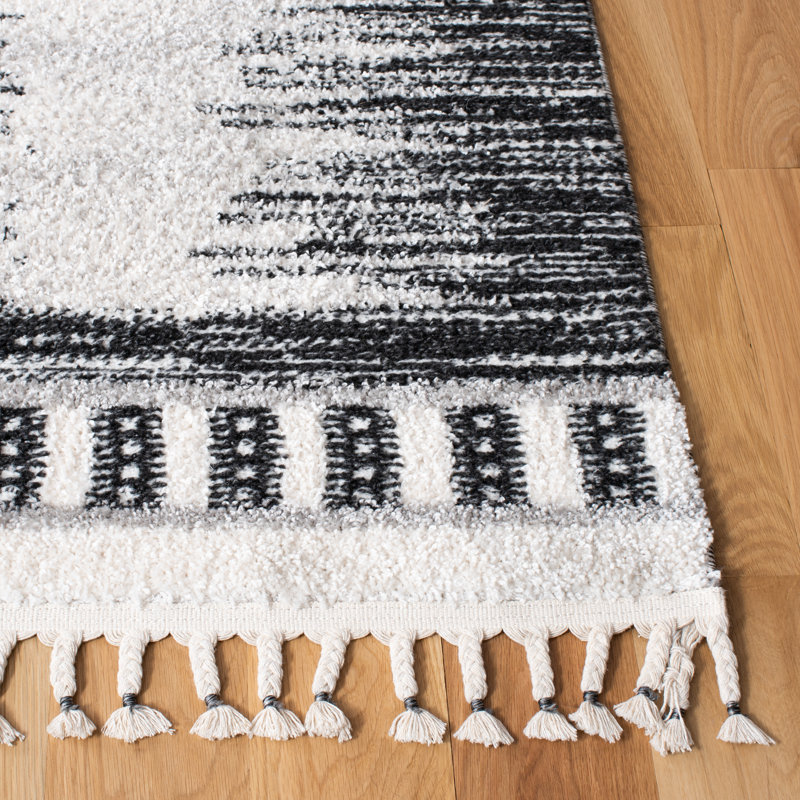 Weingarten Moroccan Tassel Shag Performance Geometric Rug, Square 6'7"