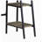 Vintage Oak and Black 2-Tier Table with H-Shaped Base