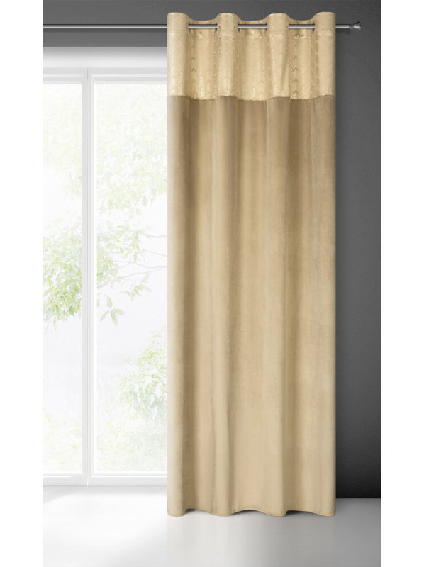 Elen Blackout Curtain Single Panel, Gold