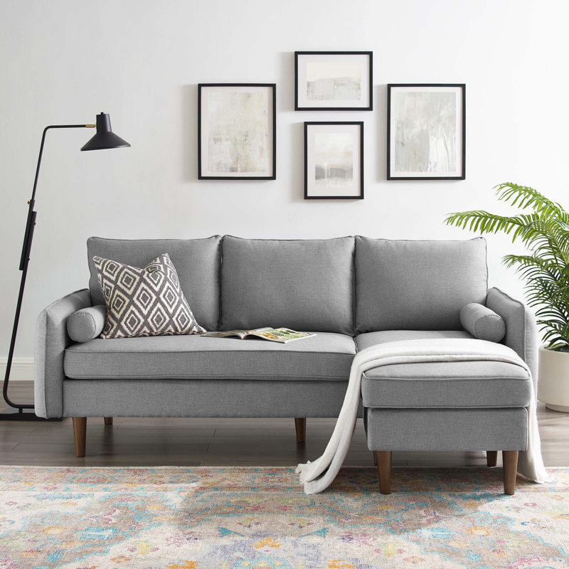 Canapé modulaire Revive par Modway, Velours gris pâle