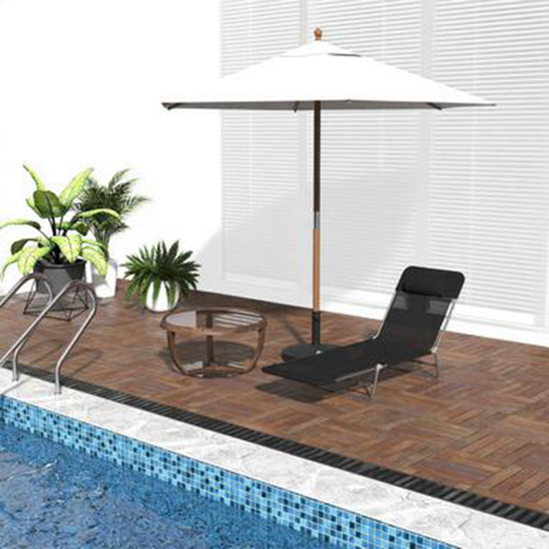 Sun Lounger Folding Chaise Lounge Pool Chairs, Silver, Green