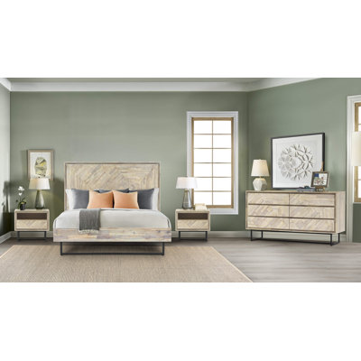 Commode 4 tiroirs en bois massif l 61 po