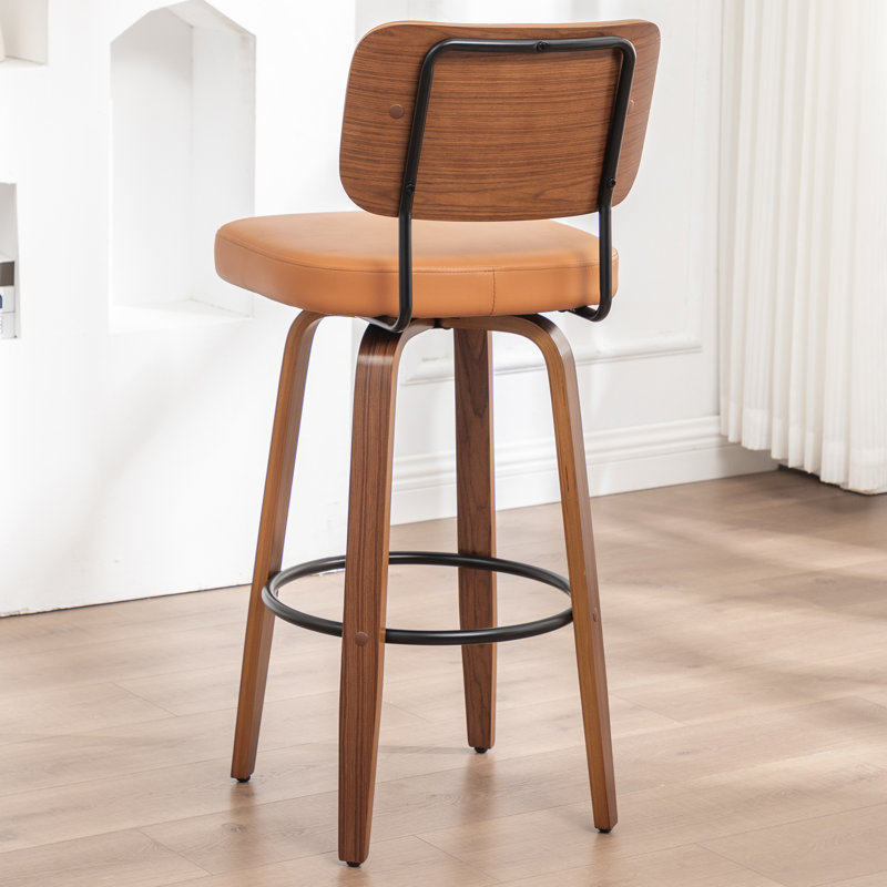Tabouret de bar et de comptoir pivotant, Orange, Tabouret de comptoir (siège d'une hauteur de 26,3
