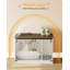 Enceinte de litière pour chat, meuble de litière caché avec séparateurs amovibles, entrée réversible à gauche ou à droite, maisonnette pour chat, blanc rustique et brun-527362830-508831915