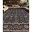 Tapis bleu marine et vin de haute qualité noué à la main