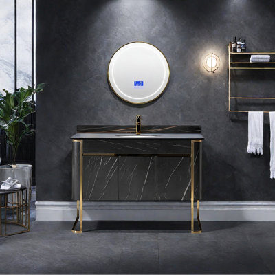 Modern stainless steel rock plate bathroom cabinet