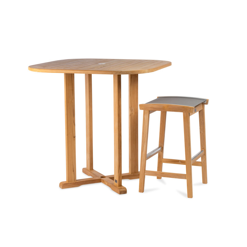 Essential Outdoor Square Teak Bar Table