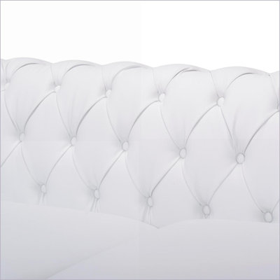 Sofas 3 Seater Chesterfield Style  Ivory PU  Living Room Furniture