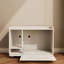 Enceinte de litière pour chat blanc, meubles cachés pour grands chats, table de bout latérale, mouvement silencieux, système de ventilation avec convection d'air, table en bois moderne avec tapis intégré et salon de rangement,-2094973221