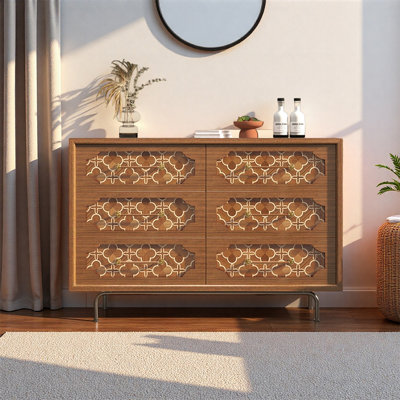 Commode artistique multifonctionnelle en bois massif