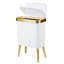 Poubelle de bureau avec couvercle, poubelle de salle de bain, petite poubelle de cuisine de 4 gallons avec bordure dorée, poubelle moderne verte pour chambre à coucher, salon, toilette
