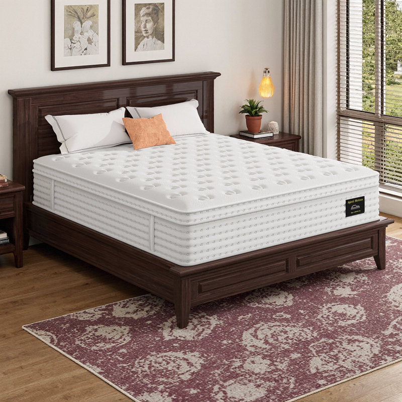 14" Queen Hybrid Mattress - Memory Foam & Pocket Coils for Pressure Relief, Cool Sleep Fiberglass Free, Delivered in a Box