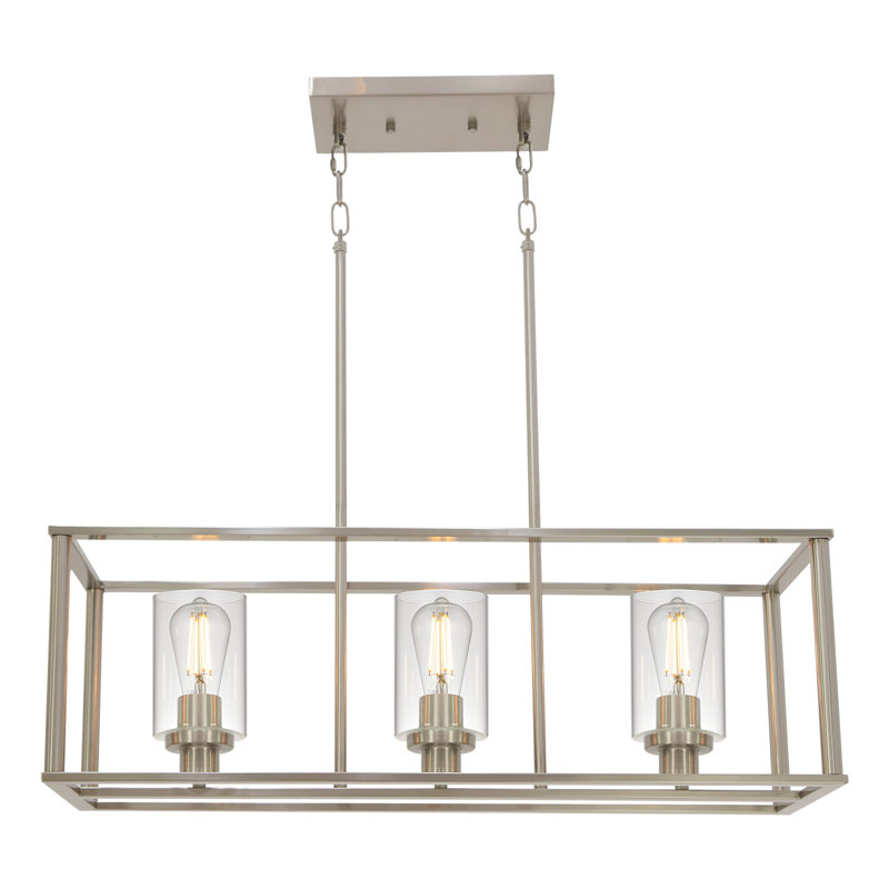 Mesick 3 - Light Kitchen Island Pendant, Brushed nickel