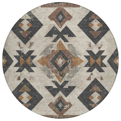 Machine Washable Indoor/Outdoor Xhevrie Beige Rug