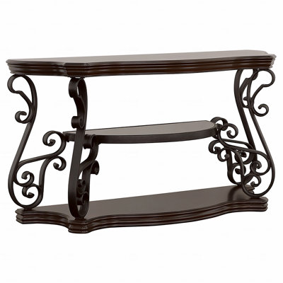 Gretta Merlot 2-Shelf Sofa Console Table