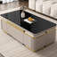 Table basse à plateau relevable moderne 47,24 "avec 4 tabourets, table de centre multifonction 3 en 1, table de salle à manger extensible pour le salon