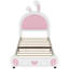 Lit plateforme simple avec tête de lit lapin charmant