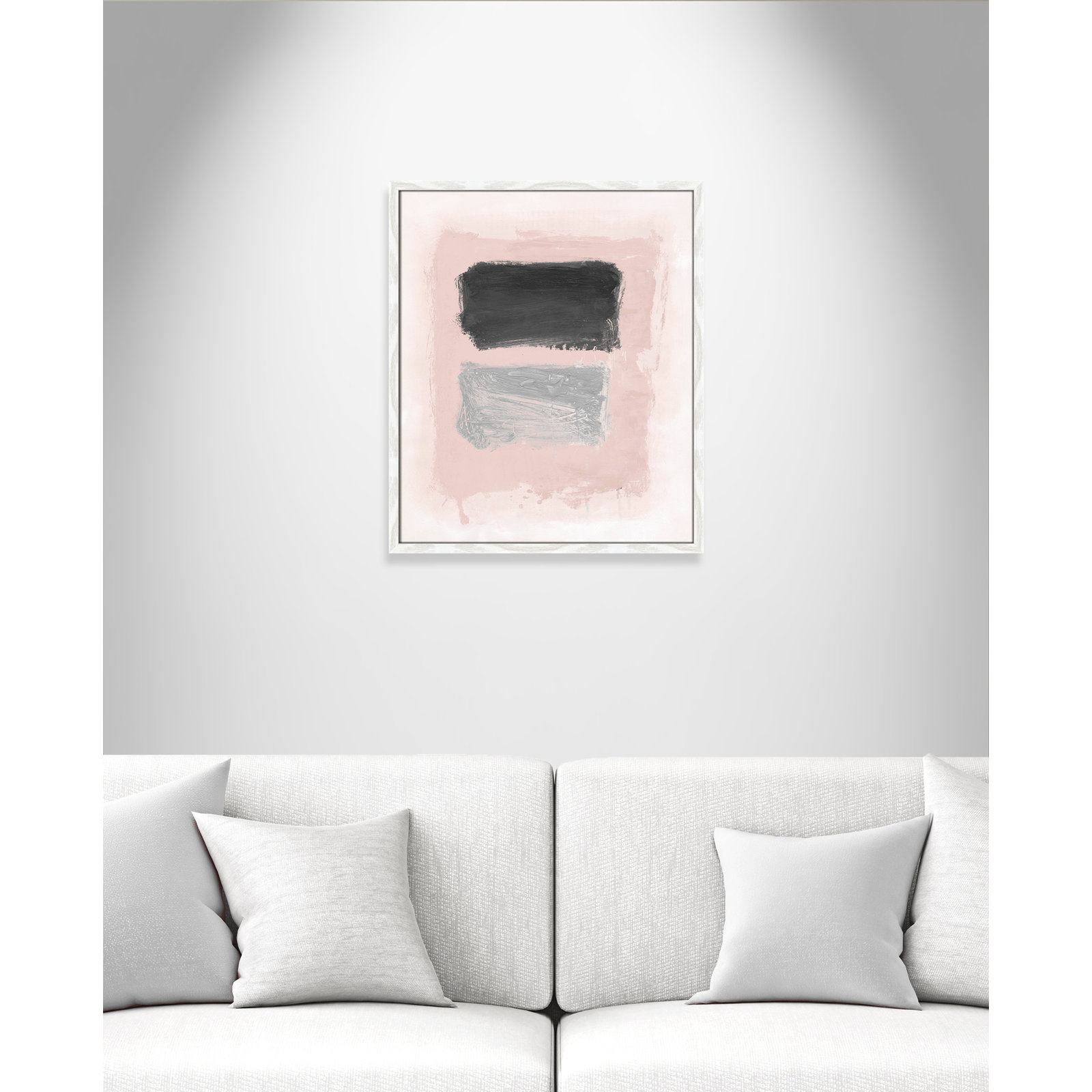 Pink, Black And Silver Shimmer I by Casa Fine Arts, White Slim Unmatted Picture Framed, 25.5" H x 21.5" W x 1.25" D