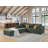 Full Compressed Corduroy Upholstered Sectional With 2 Moveable Ottoman - No Assembly Needed-1483782162