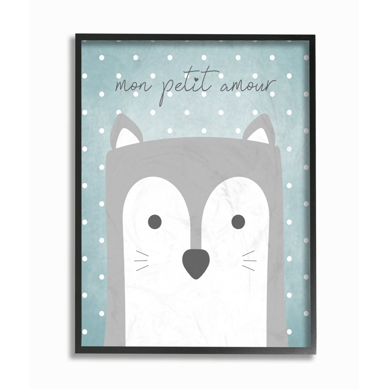 Décoration murale Brayden Mon Petit Amour Fox Kids, Giclée encadrée noir minuit, H 14 po x l 11 po