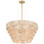 26 po Idylwood Lustre moderne 5 lumières avec abat-jour en rotin à plusieurs niveaux-1095325023