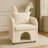 Beige Bunny-Ear Pet-Friendly Armchair With Built-In Cat & Dog Hideaway, Cozy Dual-Use Sofa Chair With Side Pocket, 27.4 X 25.2 X 37.4 Inch-1998226826