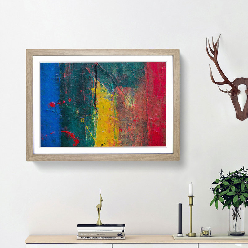 Abstract Vol.190 by S.Johnson - Framed Print, 33cm H x 45cm W x 2cm D, Oak Framed