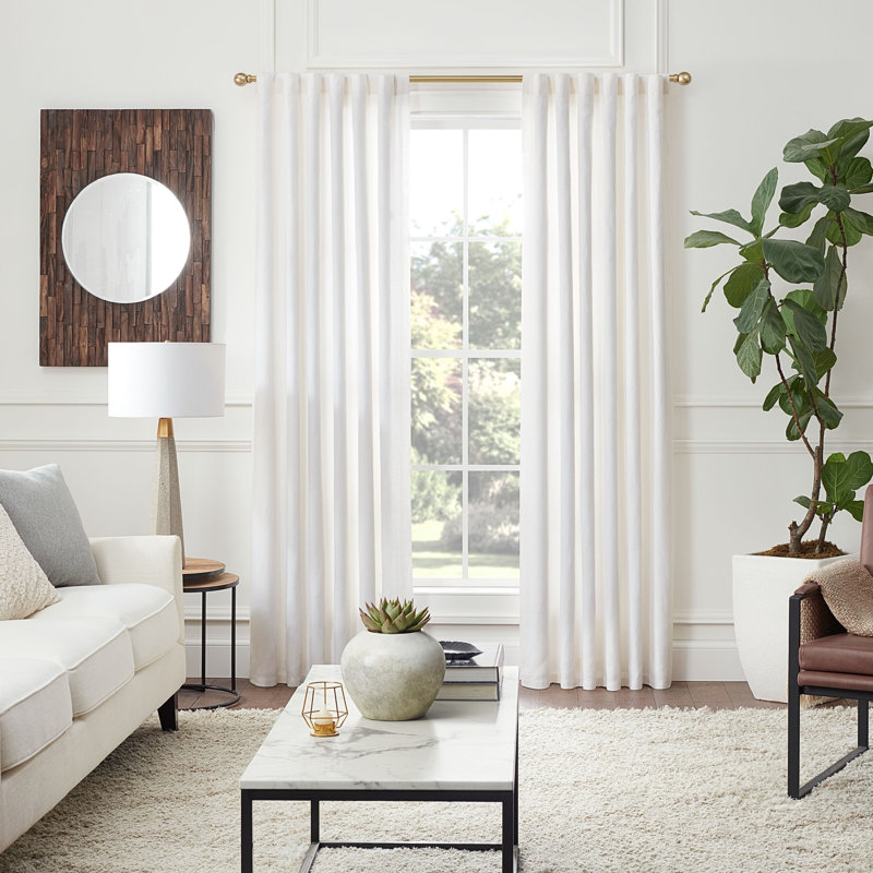 Brushed Gold Adjustable Curtain Rod with Modern Ball Finials
