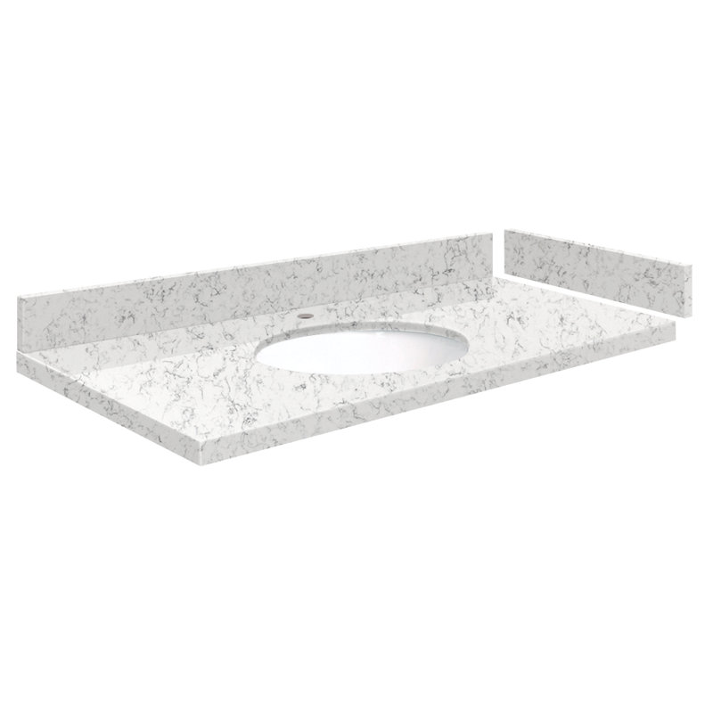 39,5 comptoir de meuble-lavabo simple avec 1 trou de robinet, Lyra