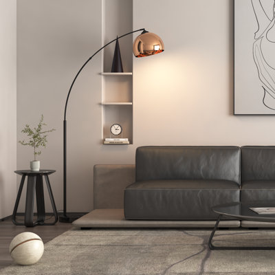 Inlight 66" Modern Arc Floor Lamp，Black Marble Base，Bulb Not Included