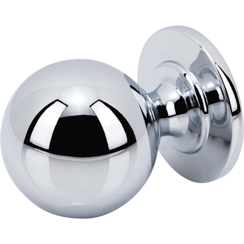 Divina 1 1/4" Diameter Round Smooth Knob, Polished Chrome