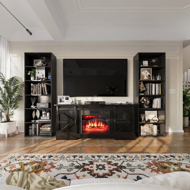 Livingon 21.8"W Standard Bookcase, Black, (5 Shelves) 59.5"H x 21.8"W x 9.3"D