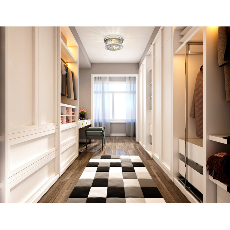 Masuda Glass Flush Mount, Brushed Nickel