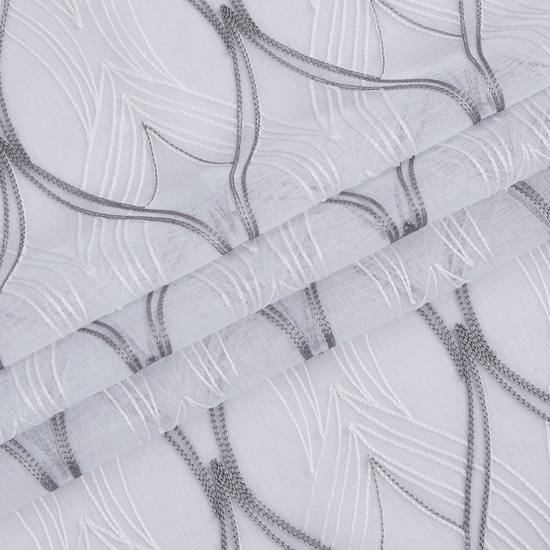 Paire de rideaux transparents avec œillets Ginny, Gris, L 38 po x L 84 po