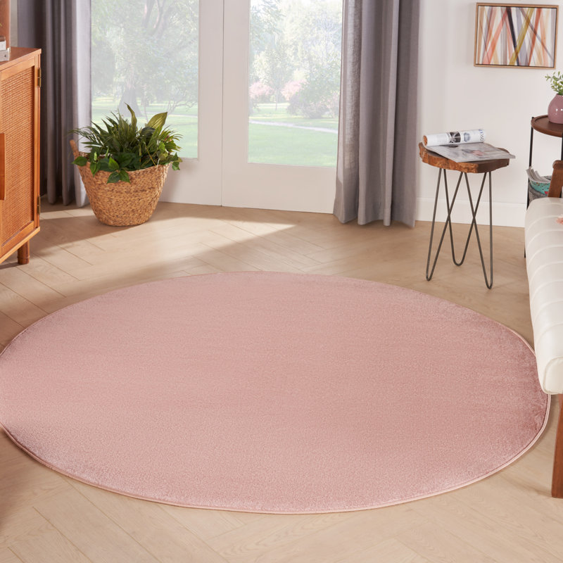 Tapis intérieur / extérieur rose Mullican Sandy, Rond 6 pi