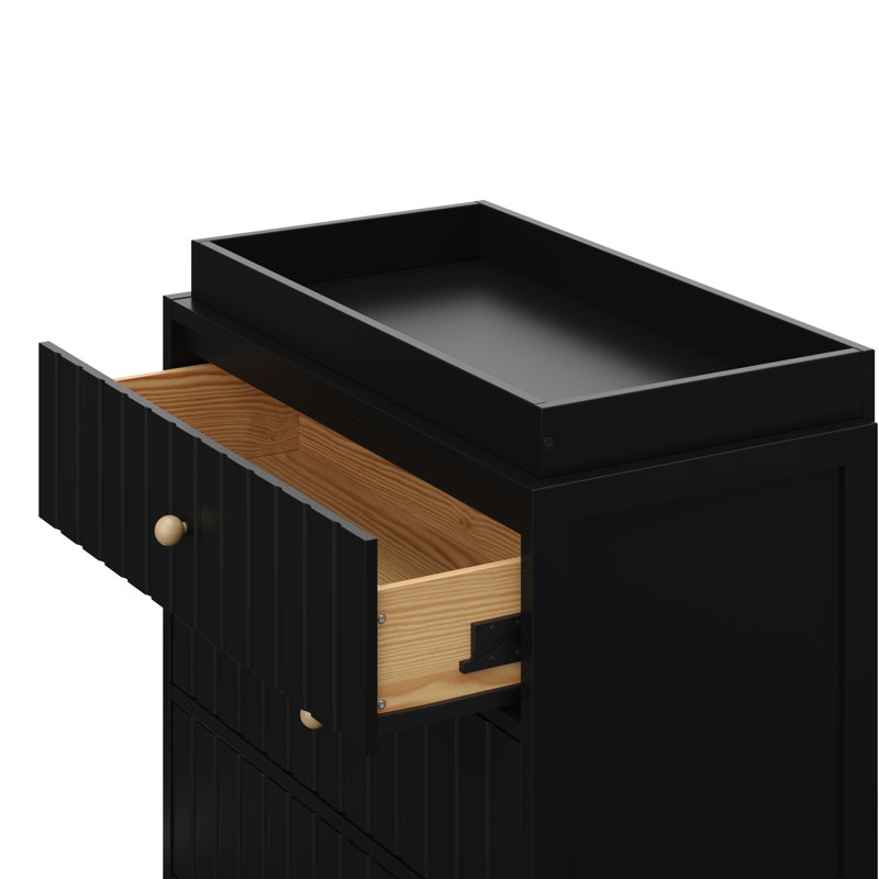Ensemble de lit de bébé convertible 5-en-1 Graco Teddi, commode 3 tiroirs avec plateau à langer et ensemble de chambre de bébé inclinable électrique 3 pièces