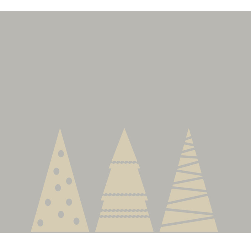 Décalcomanie murale ensemble d’arbre de noël Betancourt, Beige clair