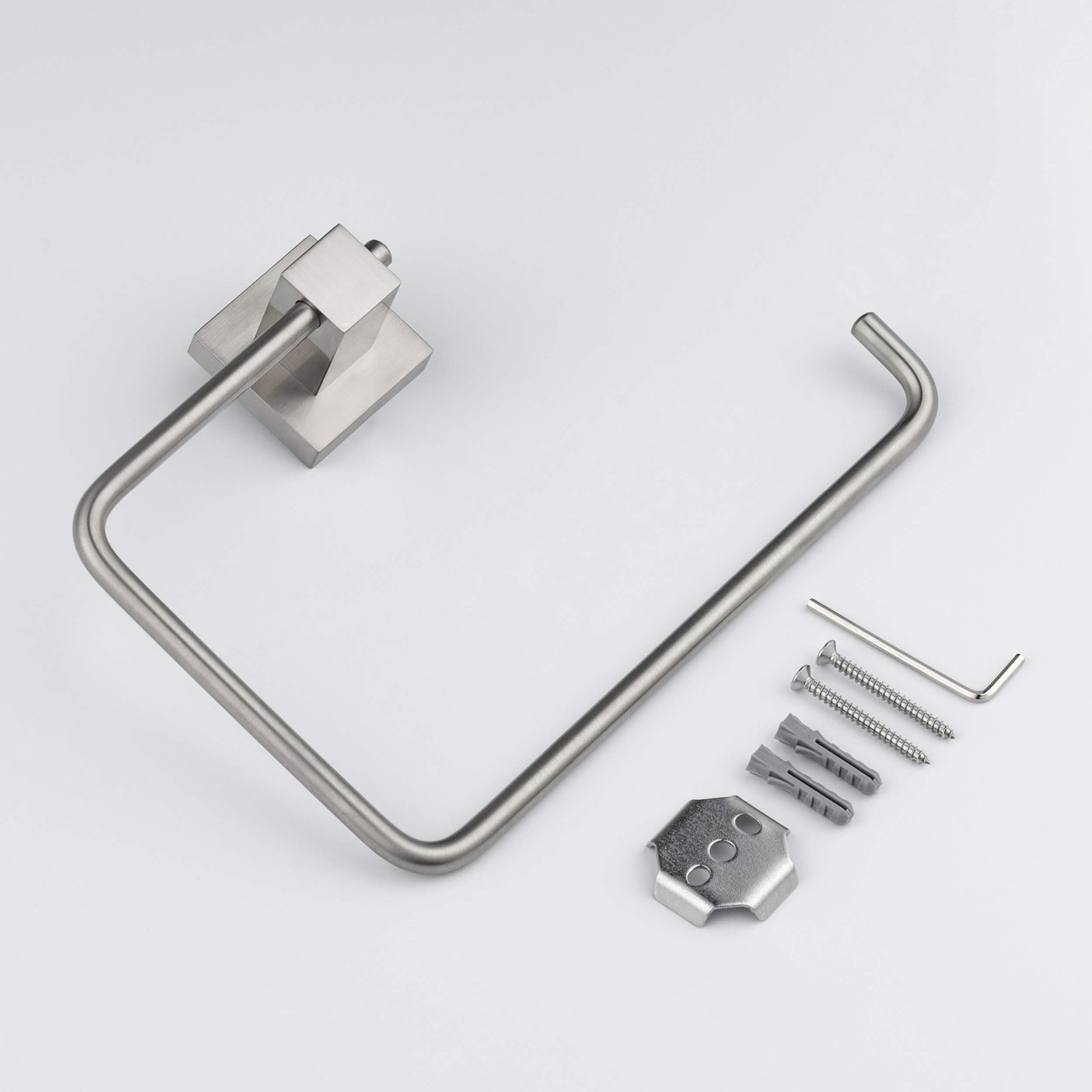 Cube Towel Ring, Brushed Nickel