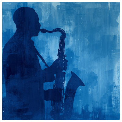 Blue Saxophone Silhouette Comforter