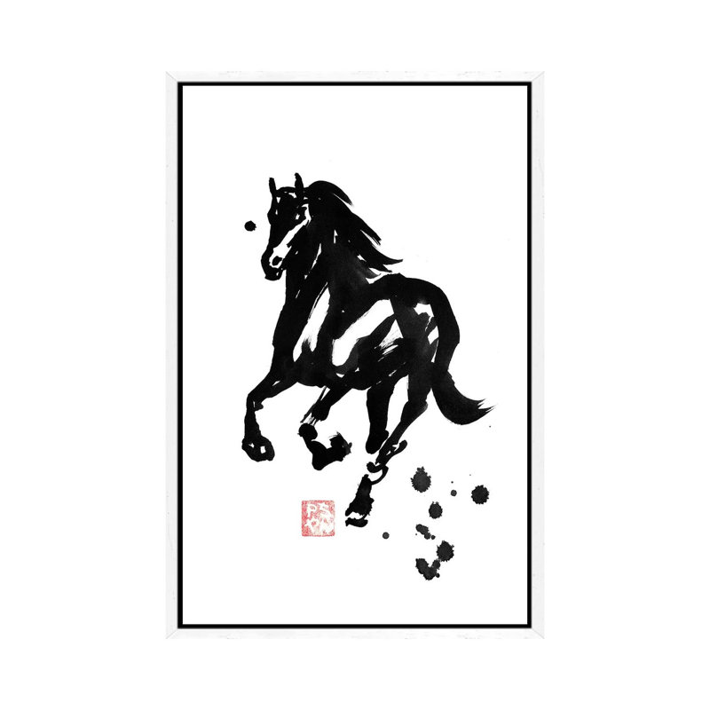 Stallion by Péchane - Print on Canvas, 66.04 cm H x 45.72 cm W, White Framed