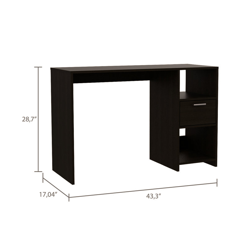 Omma Computer Desk, One Drawer, Two Shelves