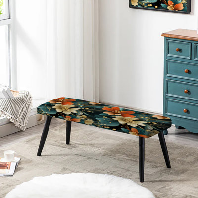 Fleurs sophistiquées rétro Glamour - banc rembourré noir Glam